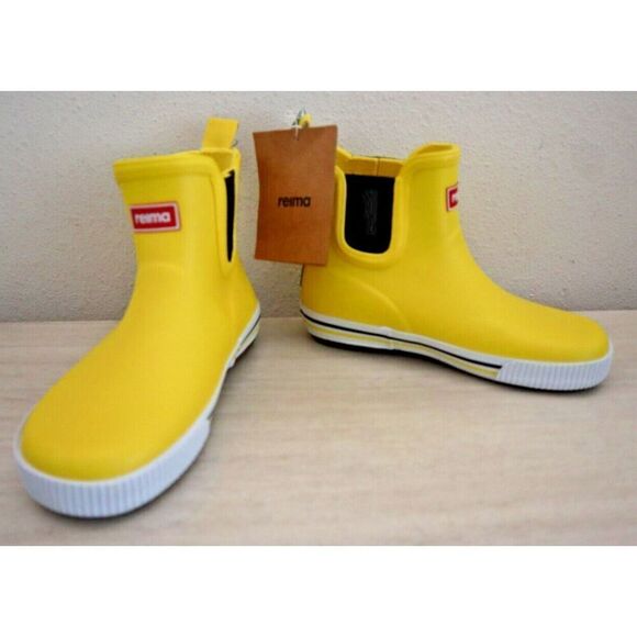Reima 569399 Kids' Sz 11.5 Yellow Taika 2.0 Waterproof Rubber Wellies Rain Boots - Picture 5 of 10